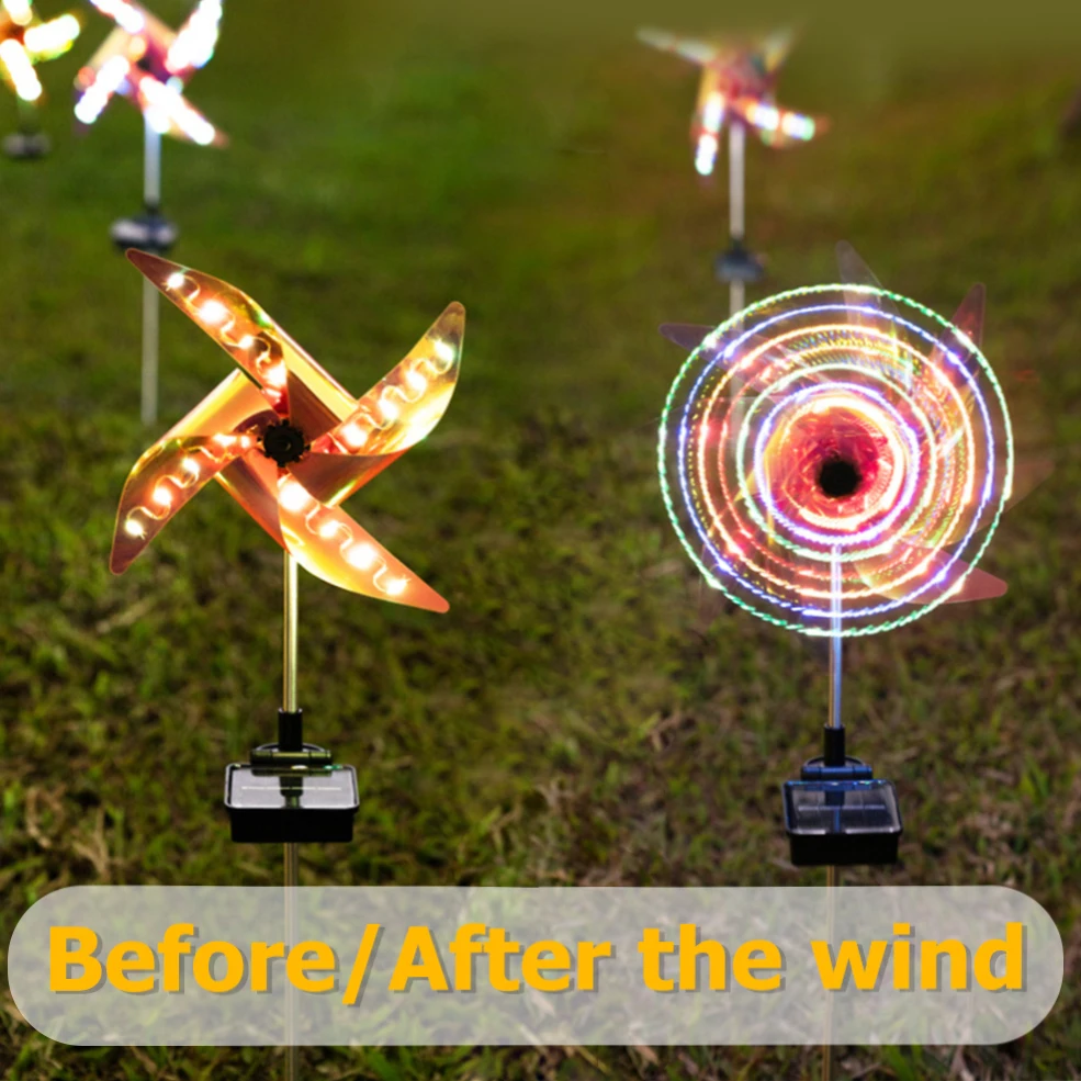 Solar Lamp Outdoor 2 Pieces 32LED Windmill Waterproof Solar Lights For House Garden Decoration Windmill Outdoor Solar Led Light