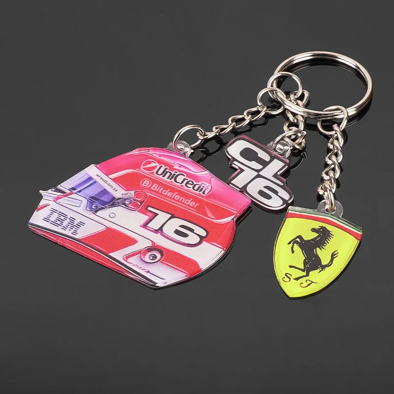 Акриловый брелок для гоночного шлема Charles Leclerc Hamilton F1 2025 для Ferrari Roma 488 Portofino F8 Roma Spider SF90, аксессуары