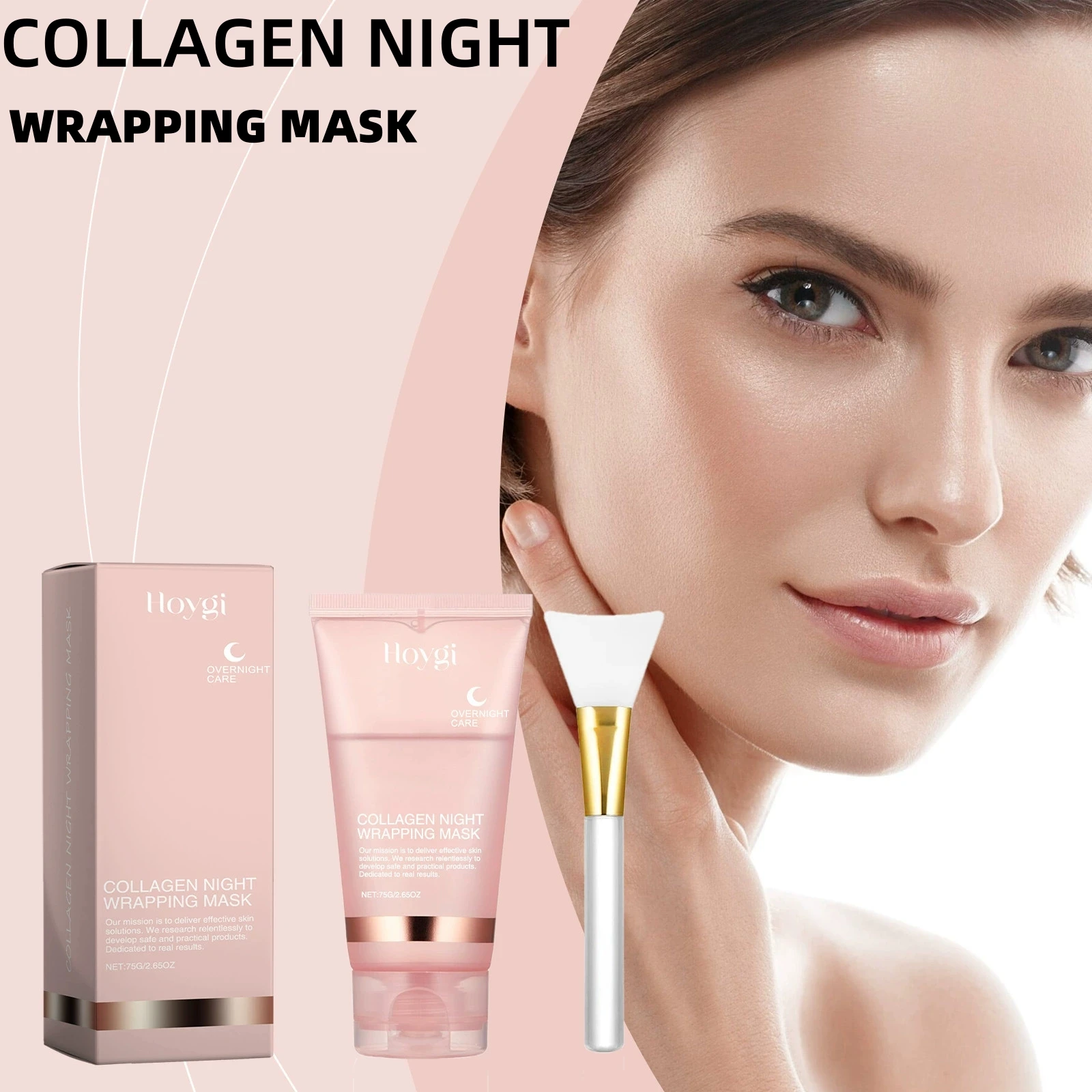 Mascarilla Facial Coreana de Colágeno Profundo, Mascarilla Desprendible Antiarrugas, Mascarillas para el Cuidado de la Piel con Efecto Lifting, Bio Pack Nocturno para Mujer