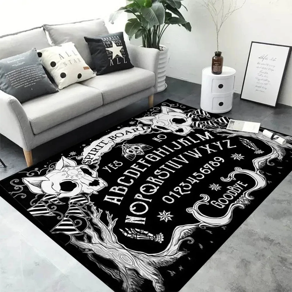 Gothic Skull Carpet Non-slip Halloween Decorative Rug for Toilet Bedroom Living Room Kitche Entrance Door Mat Home Decor
