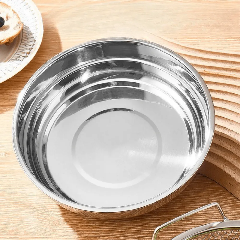 

Stainless Steel Oil Filter Tray Mesh Round Air Fryer Drain Basket Rust-proof with Handle Tempura Drip Pan French Fries