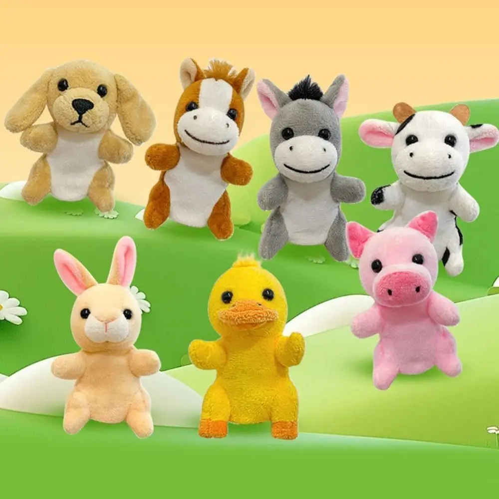 Animais de pelúcia dedo fantoche brinquedos contar história role play crianças animal mão fantoche educacional macio brinquedos interativos crianças presente