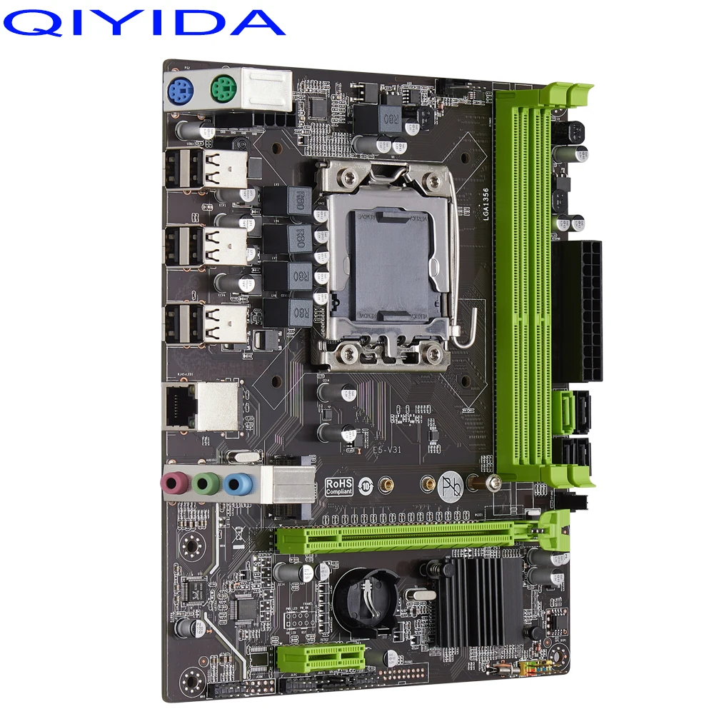 QIYIDA X79 اللوحة الأم مع سيون E5 2470 V2 1*16 جيجابايت DDR3 REG ECC PC3 10600R الذاكرة كومبو مجموعة NVME MATX الخادم