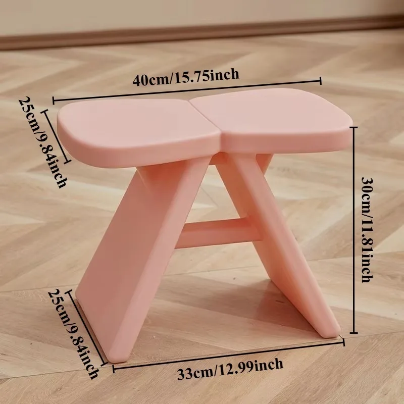 Low Stool Household Living Room Small Stool Modern Simple Bedroom Dressing Stools Creative Plastic Butterfly Stool Shoe Ottomans