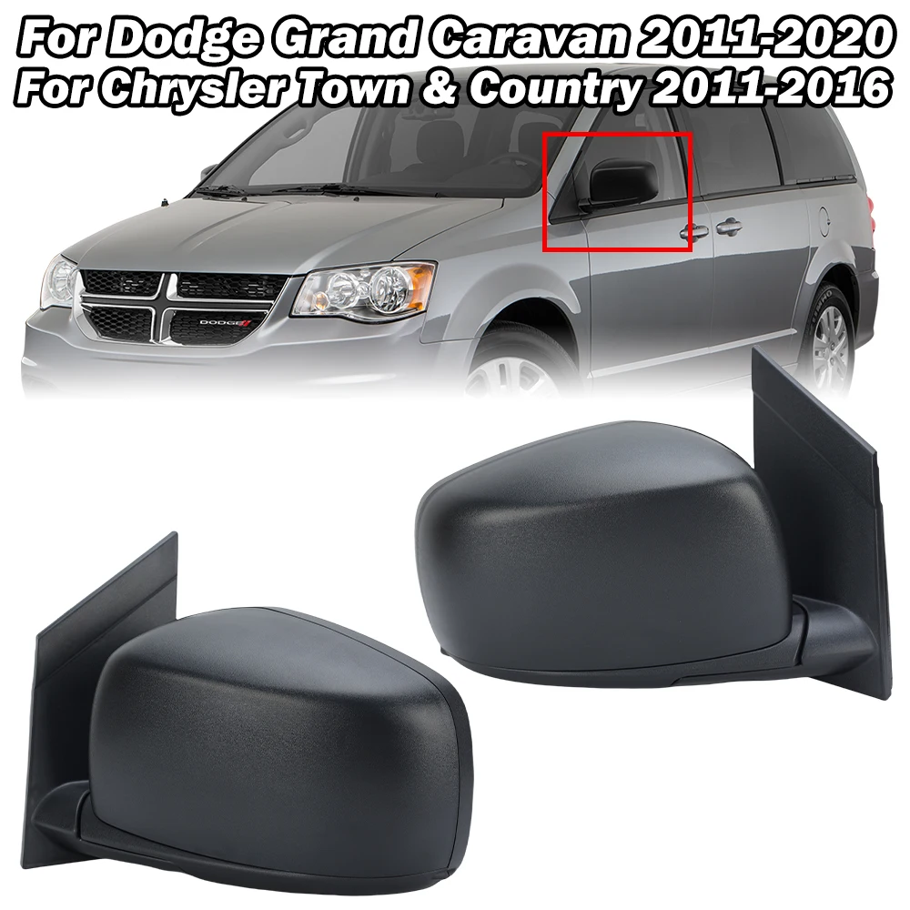 5 Wires Door Rearview Mirror Assembly For Dodge Grand Dragon 2011-2020 With Heated Texture Black Wing Mirror Car Accessories