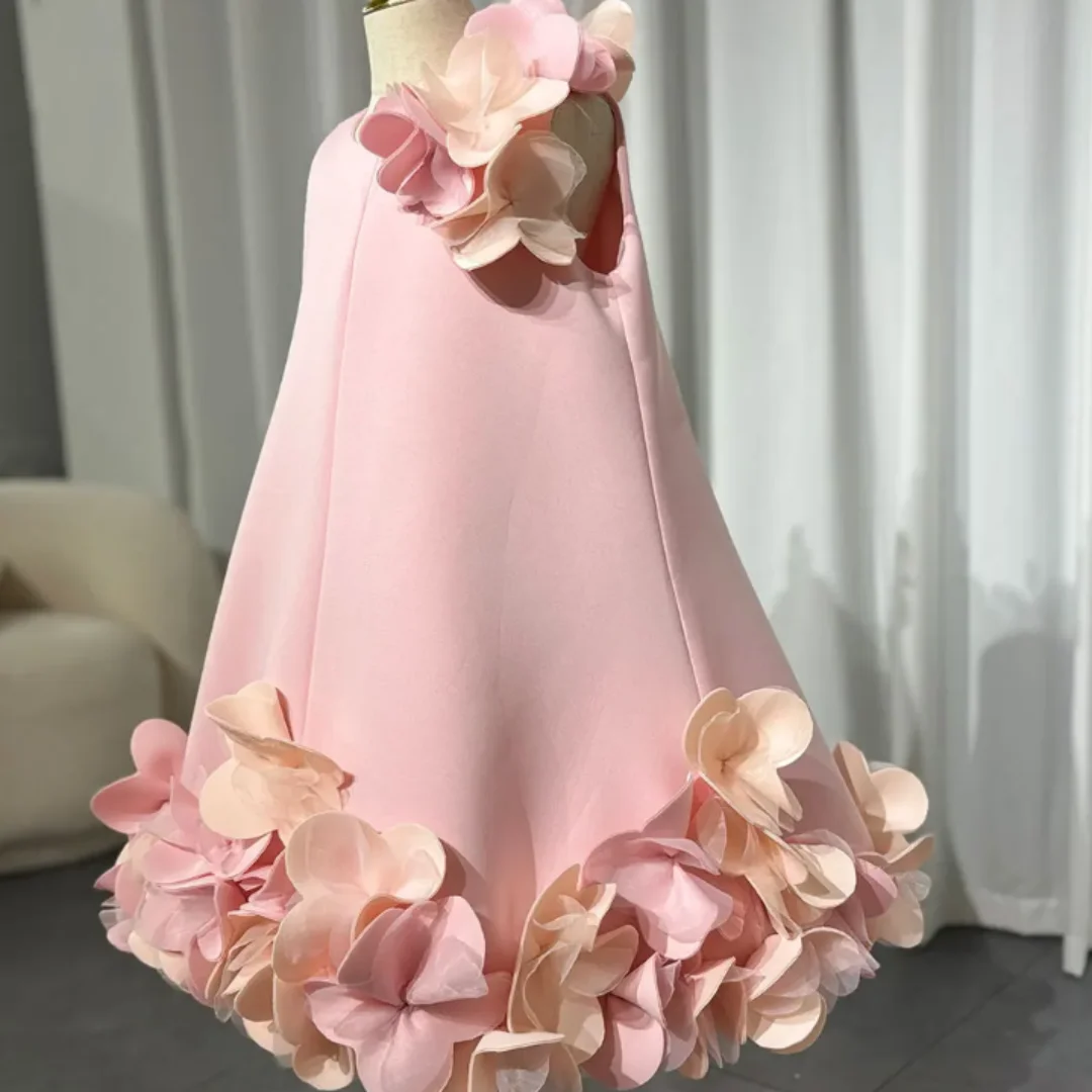 Vestido de princesa sin mangas para niños, vestido de baile de hojas blancas para cumpleaños, boda, vestido de bautismo para bebés, vestido de chaleco festivo para niñas