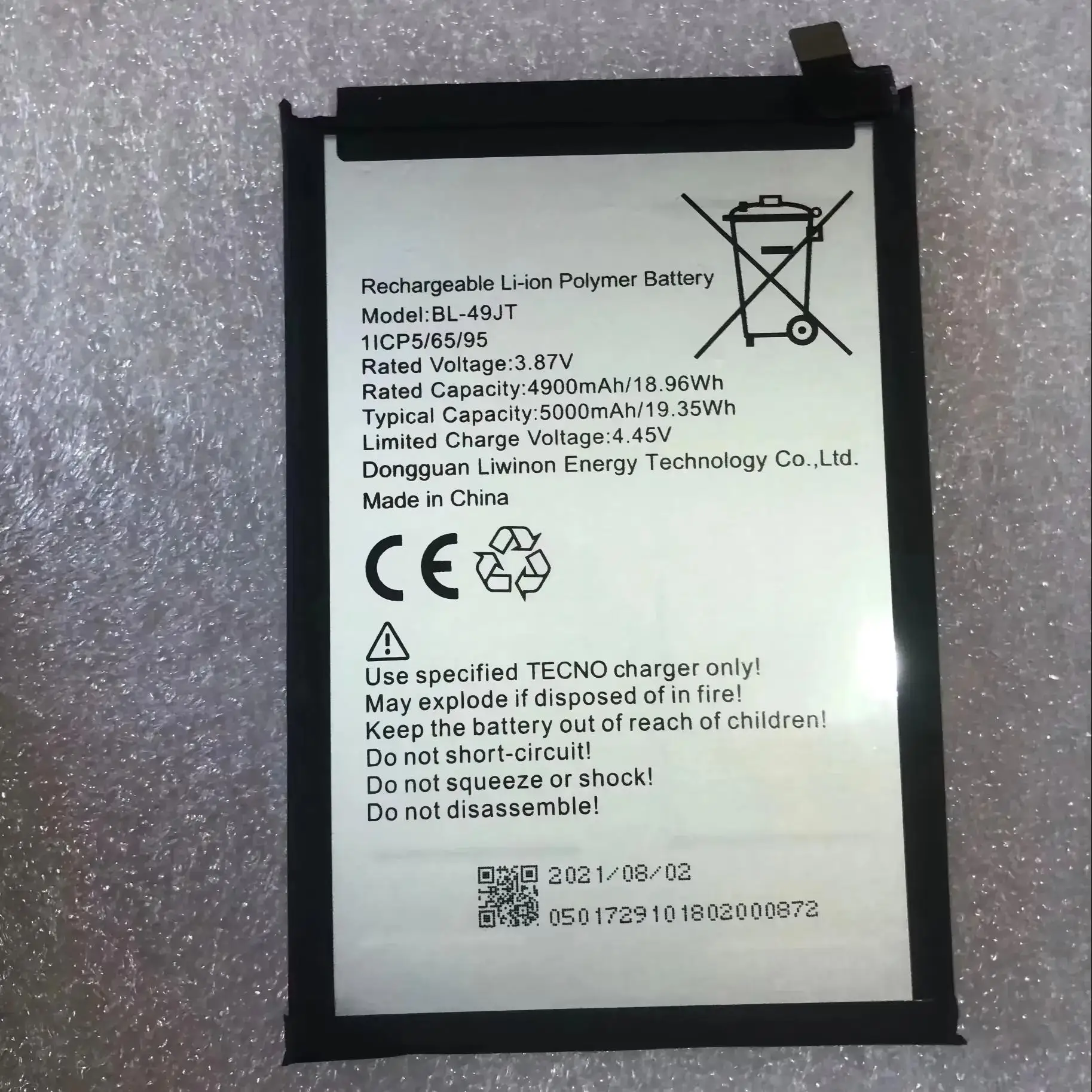 for TECNO Infinix BL-49FT BL-49FI BL-49JX BL-49LT BL-49GX BL-49JT BL-49KX BL-49ST Mobile Phone Rechargeable Battery
