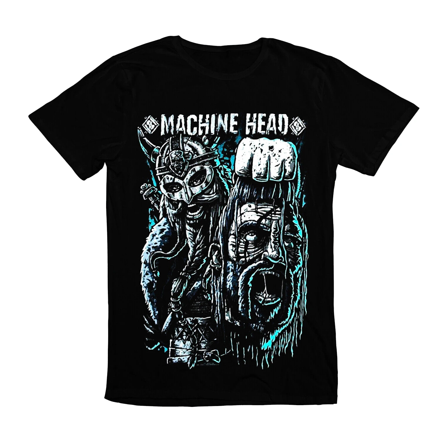 

Men Machine Head Battle Viking Heavy Metal Rock Music Band T-Shirt