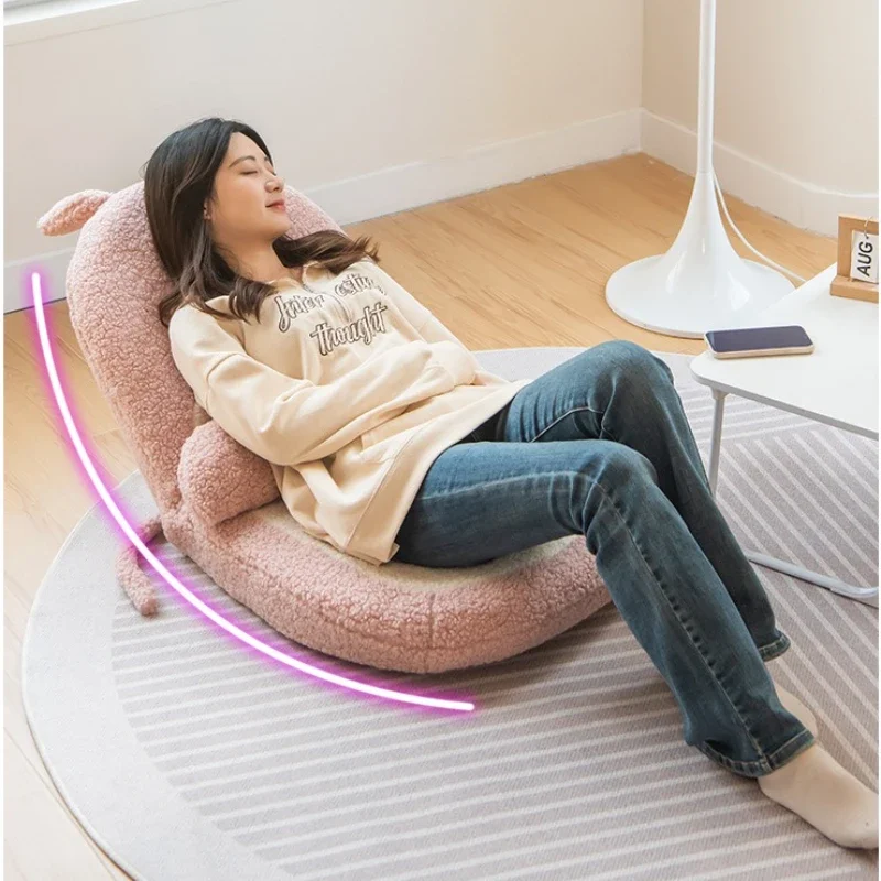 Foldable Floor Chairs Japanese Tatami Lounger Cute Girls Backrest Sofa Seat Space-Saving Single Seater Cozy Bay Window Chairs