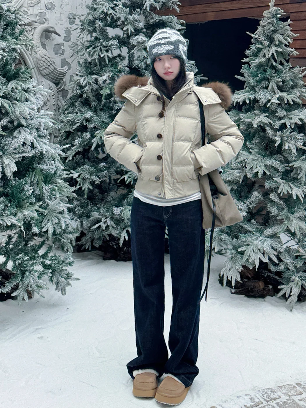 

Стеганая парка цвета хаки Jaet, женское пуховое пальто с меховым воротником, ретро-дизайн, теплое пальто из полиэфирного волокна