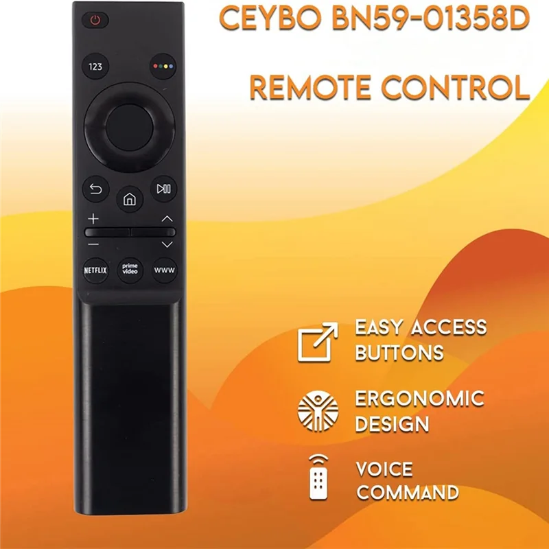 Remote Control Replacement BN59-01358D for Samsung Smart TV UE43AU7100U UE43AU7500U QN50QN90AAFXZA QN55QN90AAFXZA