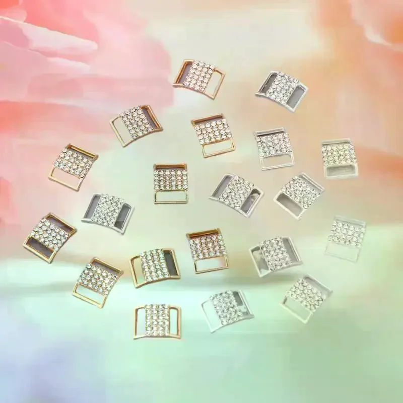 ตัวเชื่อมต่อชุดว่ายน้ำประดับเพชรเทียม 10 ชิ้น ขนาด 10*15 มม. โซ่โลหะผสม ตัวล็อคประดับเพชรเทียมสำหรับชุดว่ายน้ำ อุปกรณ์ตกแต่งเครื่องประดับ DIY