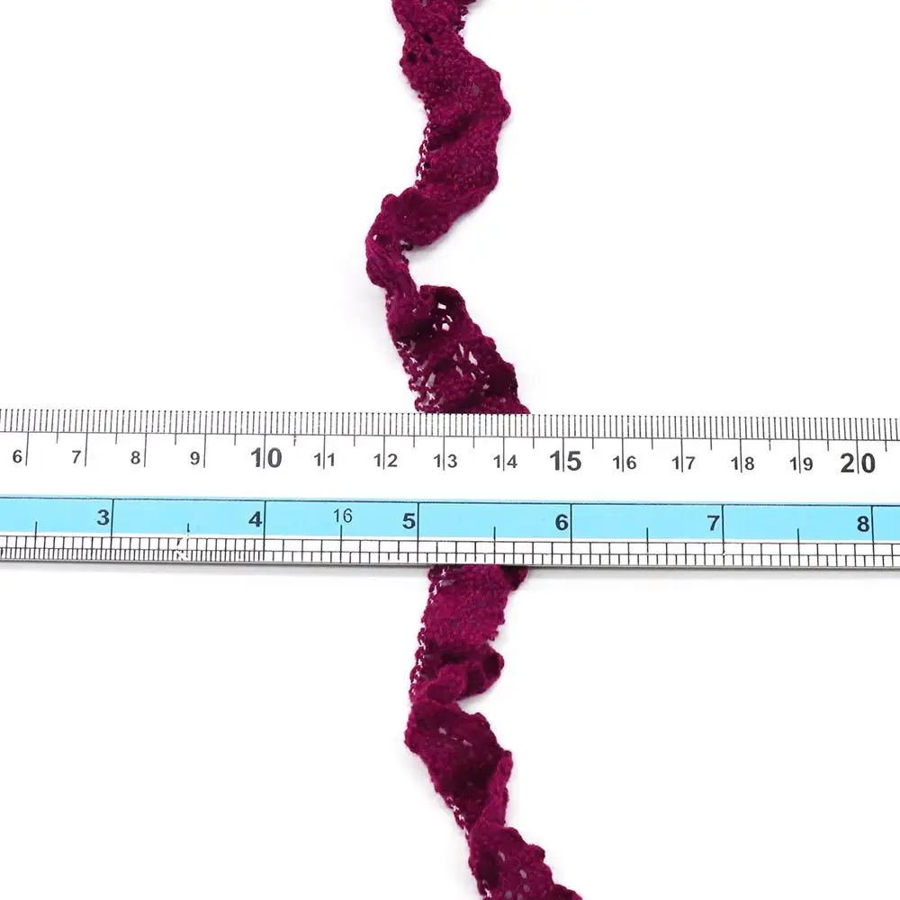 2cm Elastyczna biała koronkowa bawełniana skarpeta DIY Odzież Koronka dla rzemiosła Wstążka Diy Wykończenie kołnierza Frędzle Składane hafty Różowe