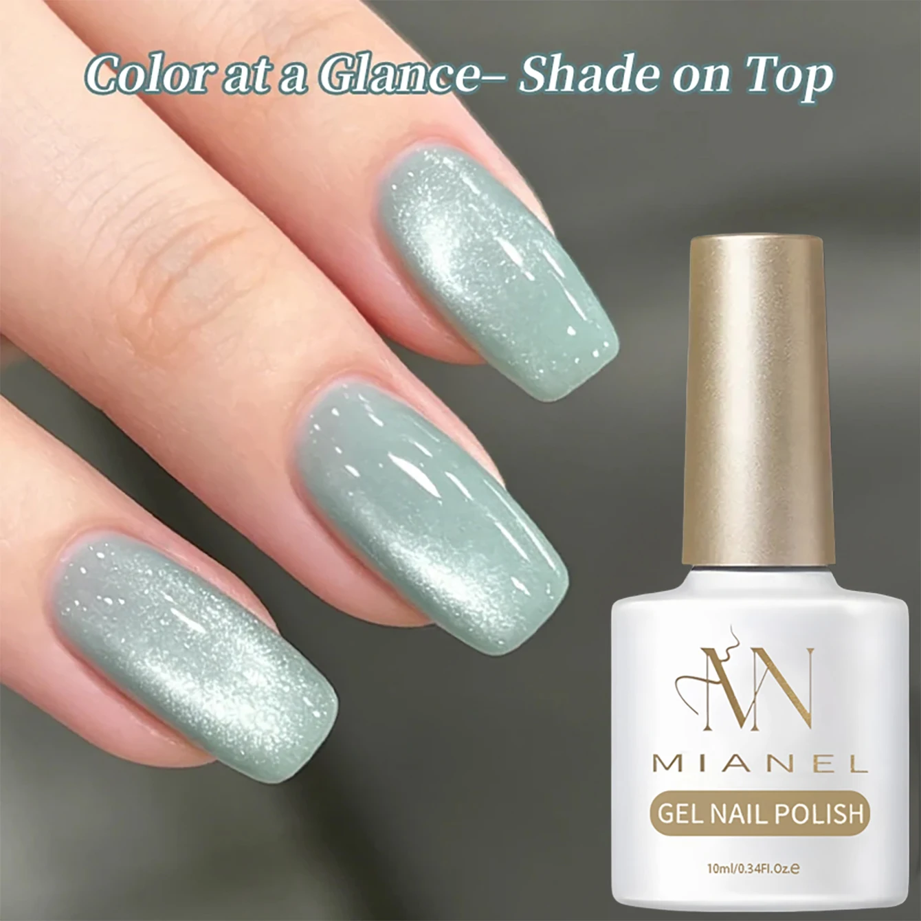 MN 2026 Summer New Ice Sand Lake Cat Eye Gel Nail Polish, Sheer Ice Blue Glass Bead Cat Eye Nail Gel for Professional Manicure