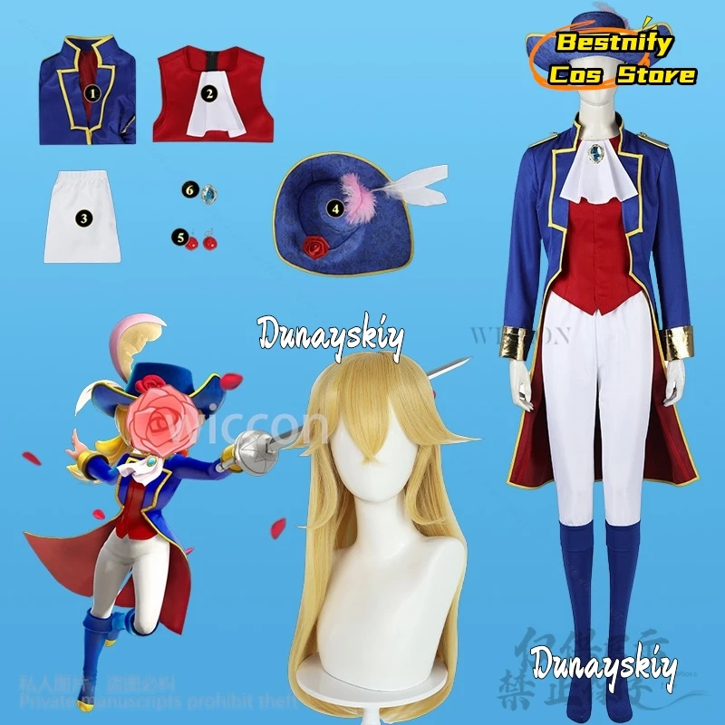 

Игра Принцесса Косплей Аниме Рыцарь Униформа Длинное Синее Пальто Ковбойская Шляпа Kawaii Y2K Брюки Парики Милый Jirai Kei Детские КОСТЮМЫ для девочек