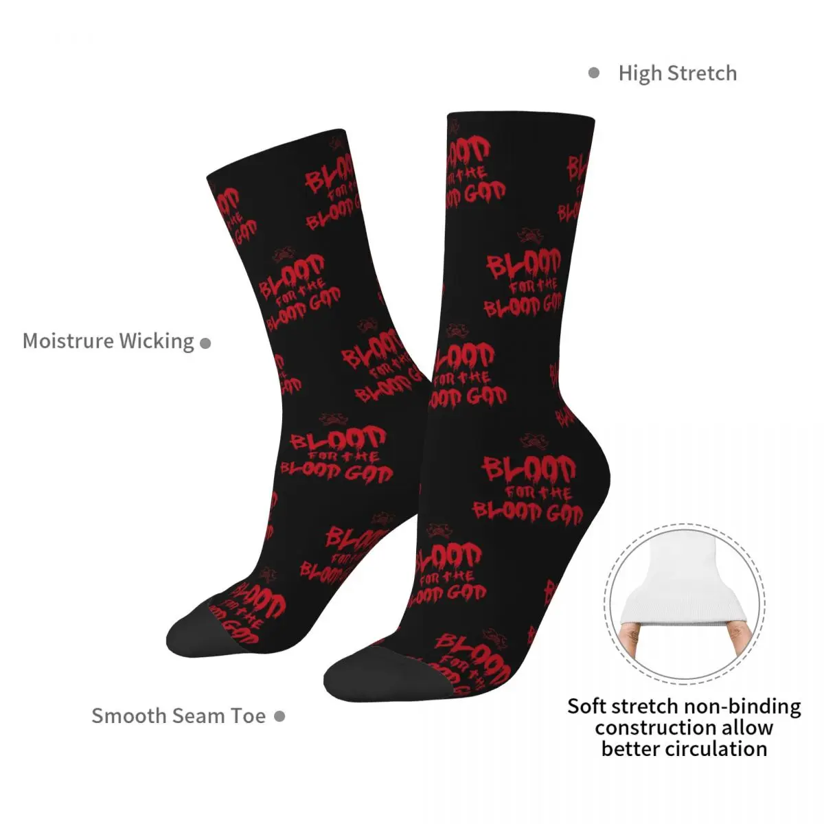 Khorne Chaos God Graffetti Blood The Blood God Fantasy Version Socks Absorbing Stockings All Season Long Socks Man Woman Gifts