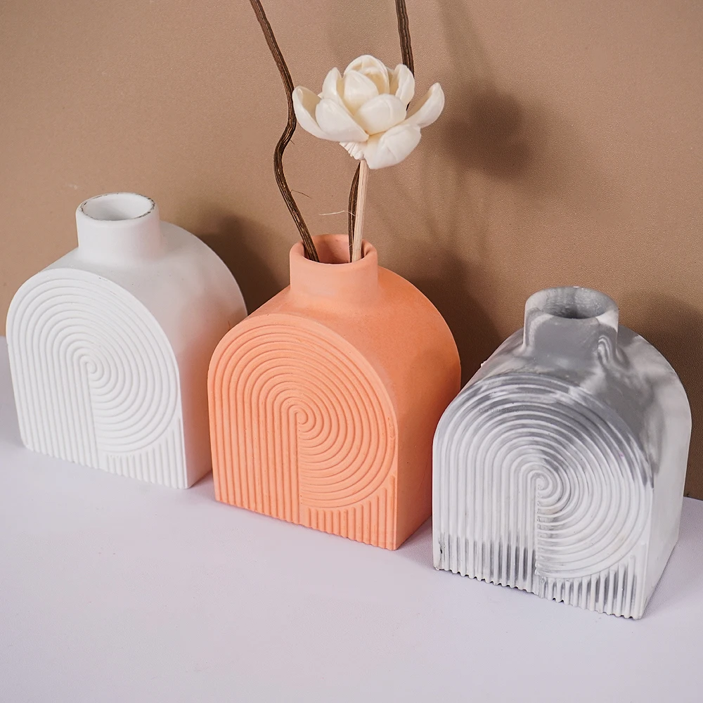 Creativity Vase Siliocne Mold DIY Handmade Line Shape Planter Molds Plaster Cement Resin Aromath Stick Casting Molds Home Decor