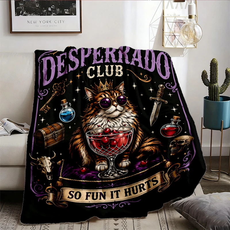 Desperado Club Cat Cocktail Warm Blanket, Princess Donut Dirty Shirley Club Soft Blanket, Dungeon Crawler Carl Mongo, Ne