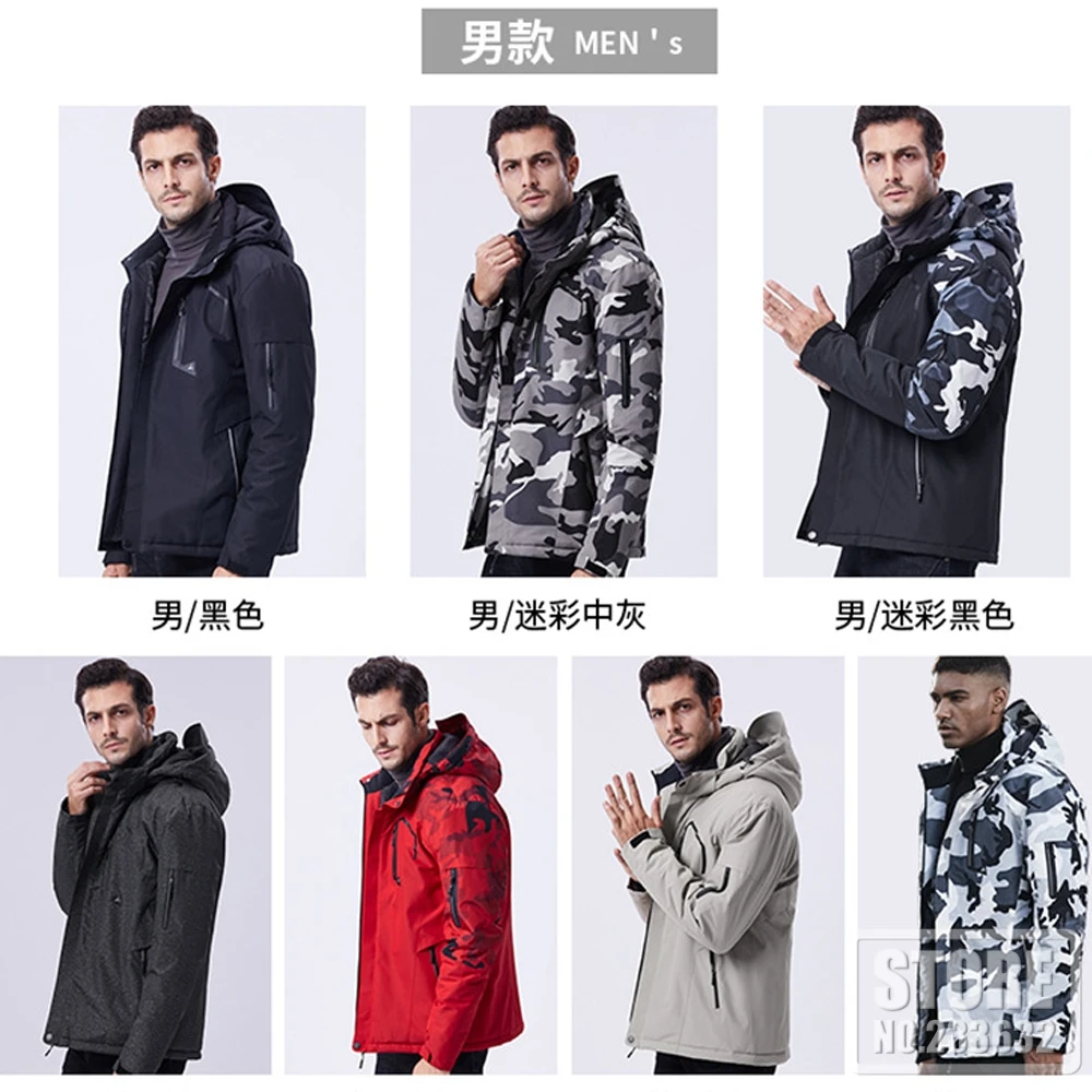 S-10XL Motorcycle Jacket Winter Electric Heated Jacket Waterproof Outdoor Jacket USB Heating Jacket Moto Biker Thermal Coat