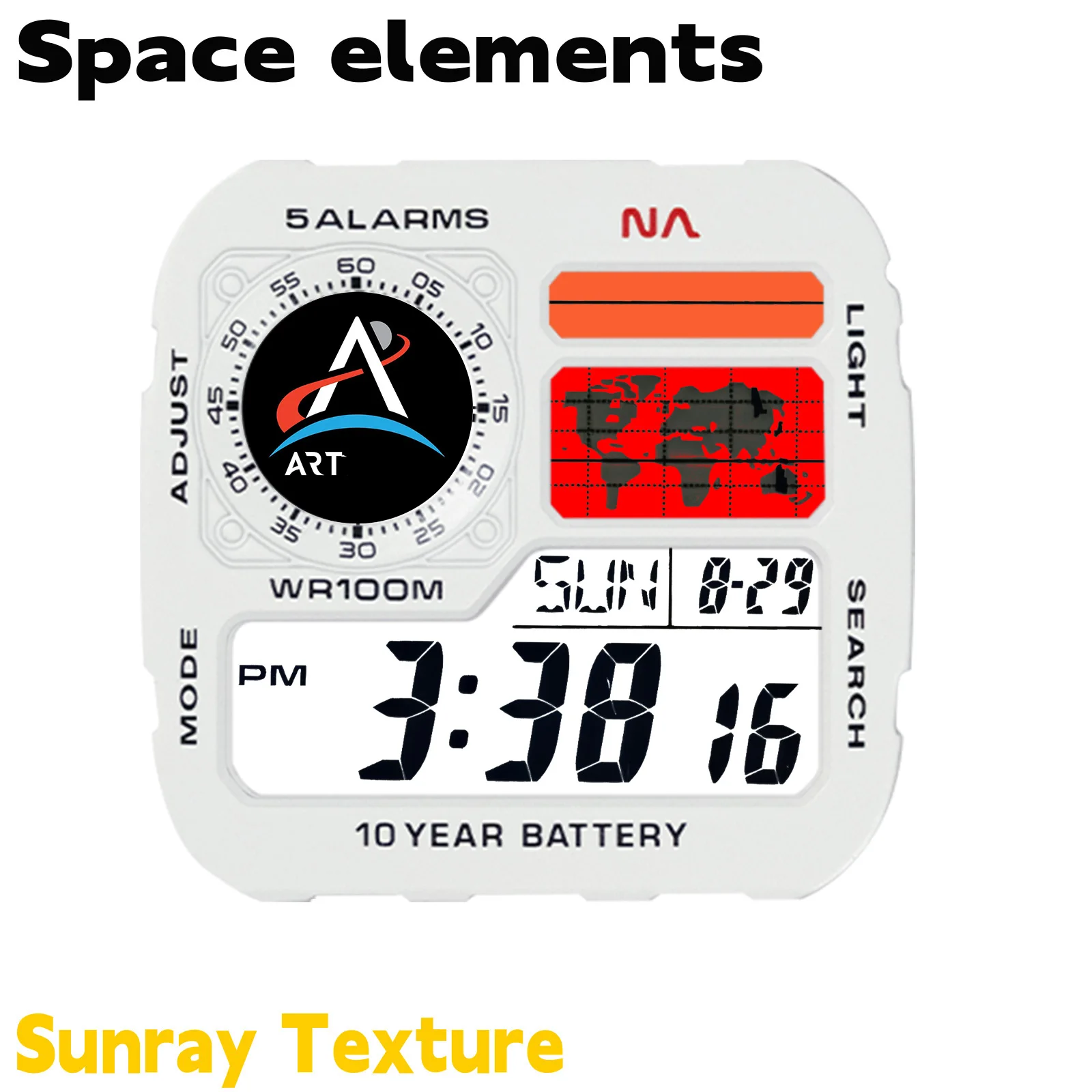 Space Elements Watch Sticker Faceplate Mod for CASIO AE1200 Watch Dial Metal Sunray Navy White Japan Copper Combo Kit view 2