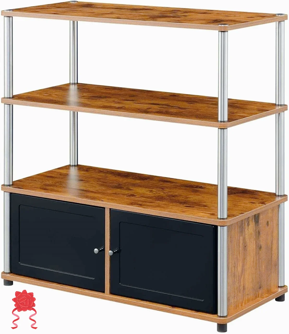 

Designs2Go Highboy TV Stand with Storage Cabinets and Shelves for TVs up to 40 Inches