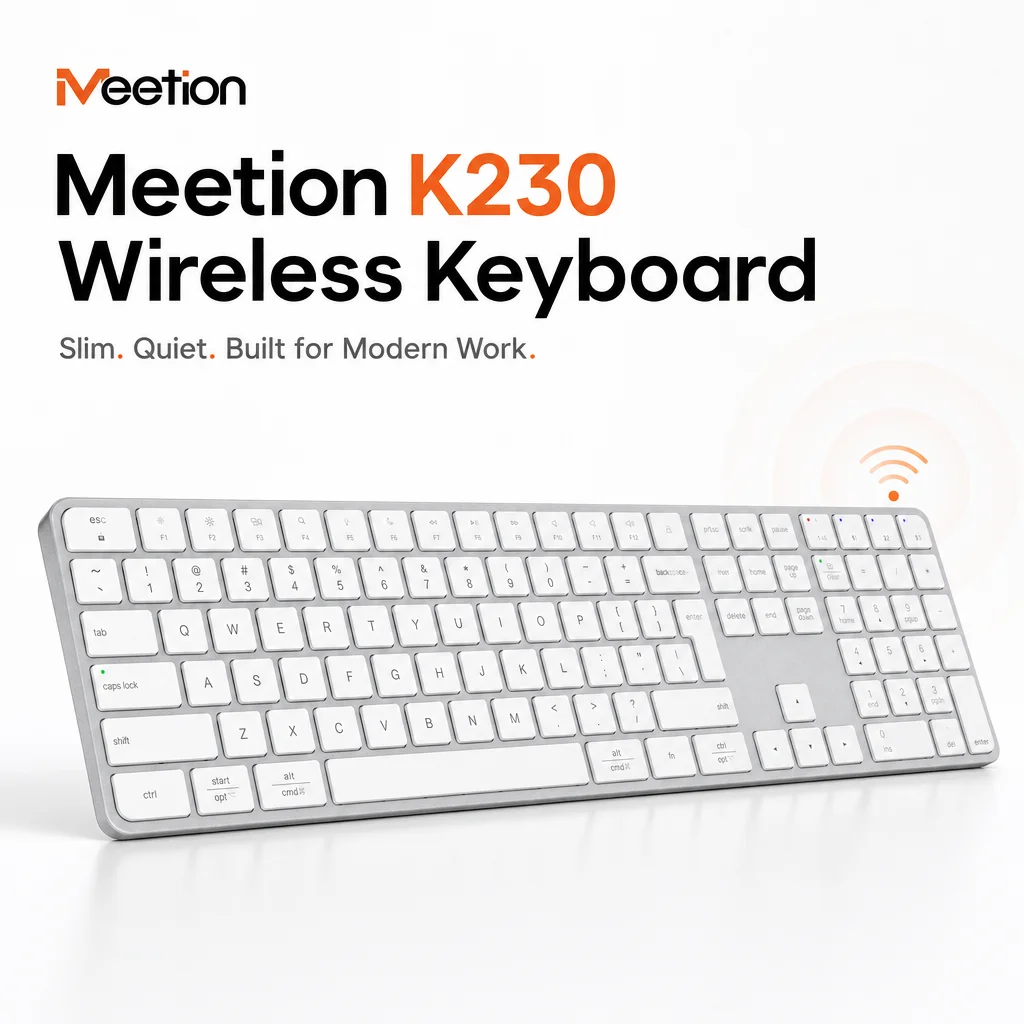 K230 Bluetooth & 2.4G Dual Mode Keyboard, 109-Key Full Layout, Connect Up to 4 Devices with One-Key Switching, 150H Battery Life