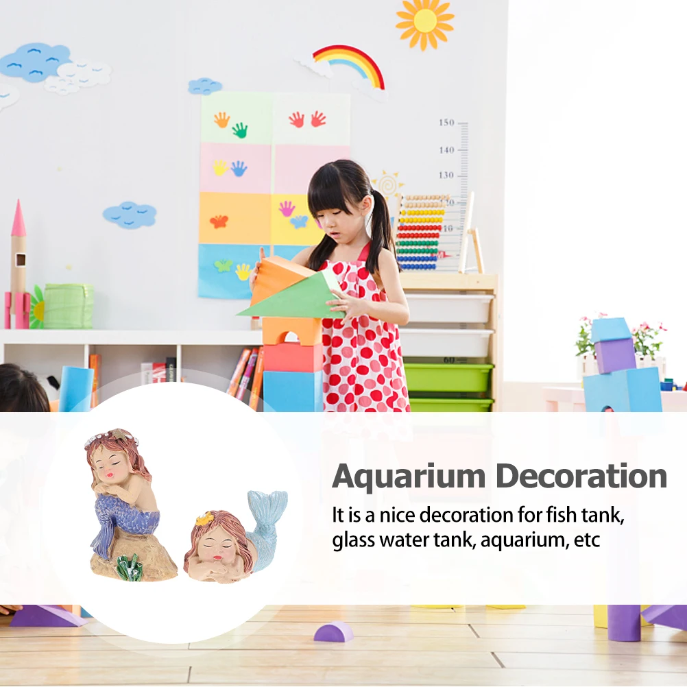 

2Pcs Resin Aquarium Decoration Simulated Mermaid Decor Fish Tank Landscape Accessories Aquarium Decoration Fish Tank Ornament