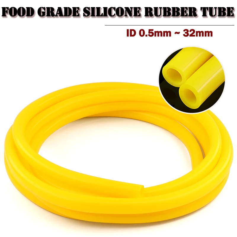 

Yellow Food Grade ID 0.5mm ~ 32mm Silicone Hose Flexible Non-Toxic High-Temperature Resistant Drink Water Connector Drink Pipe