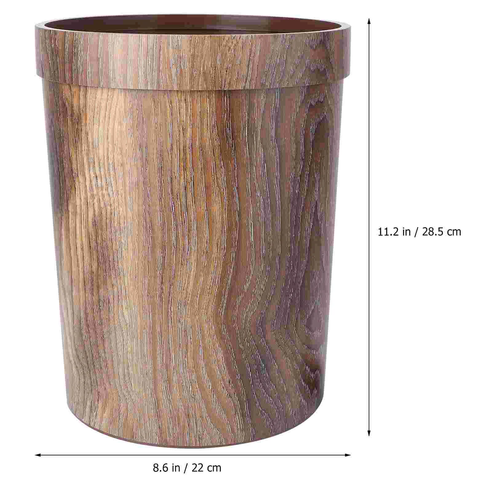 Home Retro Trash Can Wicker Kitchen Garbage Brown Pp Material Bin Office Toy Food