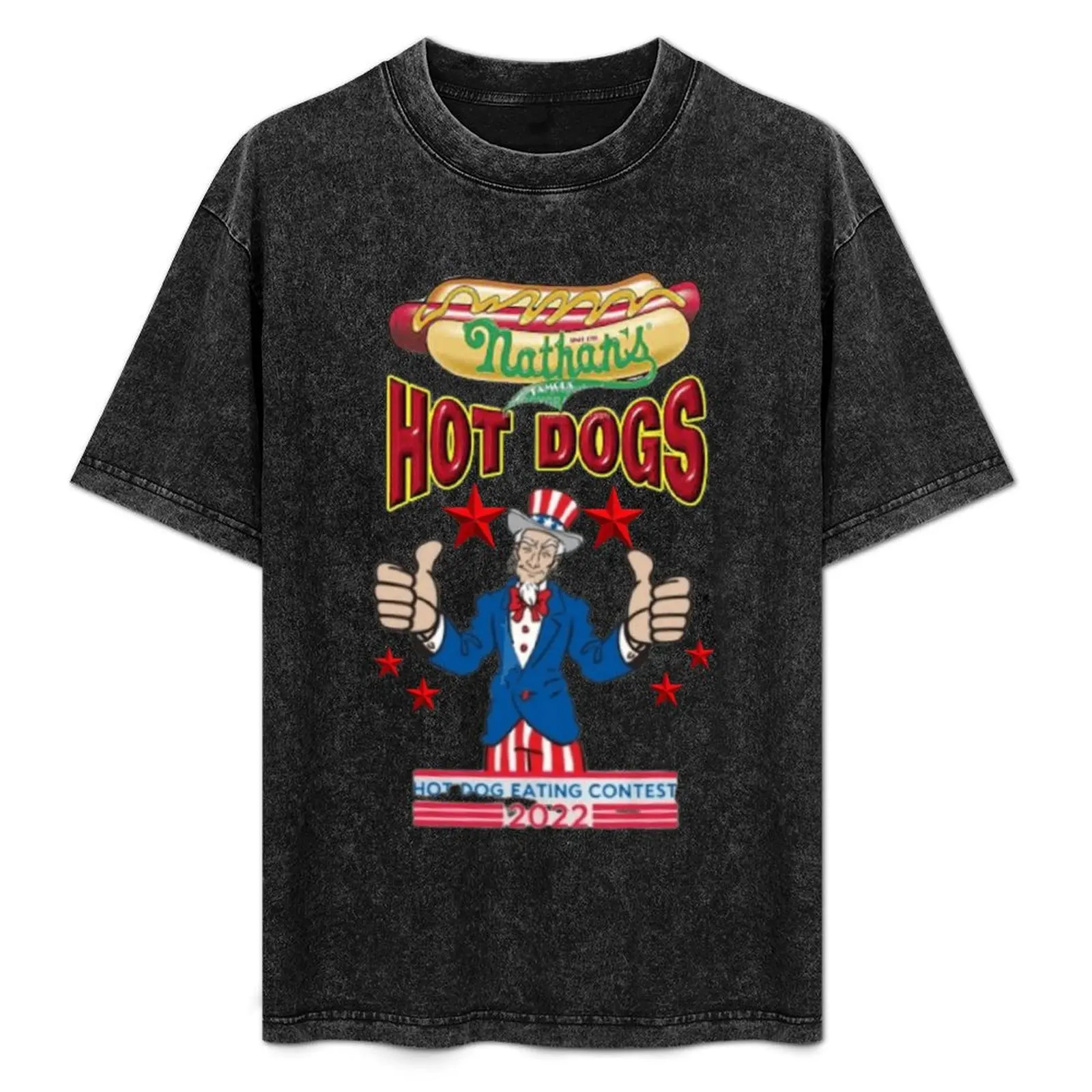 Nathan_s Famous Hot Dog 2022 T-Shirt Minimalist Plain Crew Neck T-Shirt