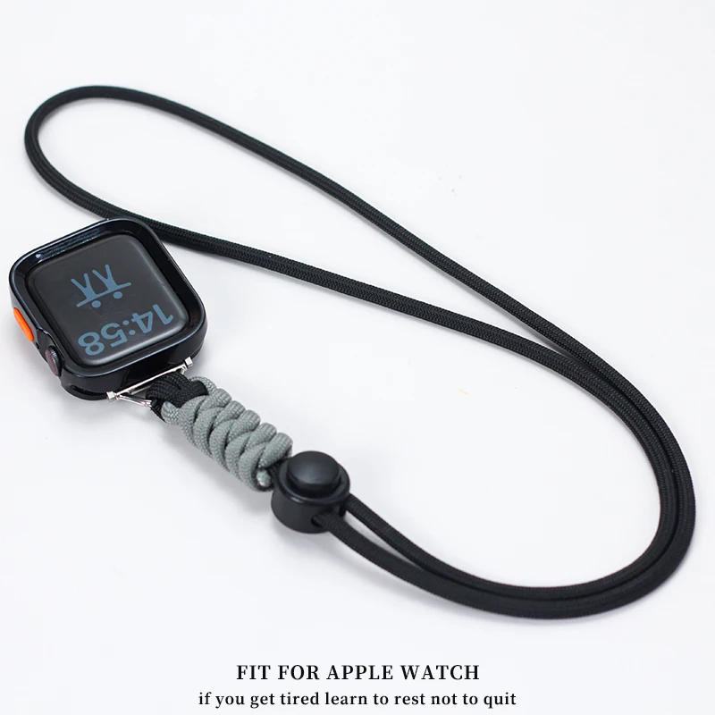 Voor Apple Horloge 41mm 42mm 45mm 46mm 49mm lanyard S10 S9 S8 Ketting koord S7 S6 S5 SE ultra Cover Zakhorloge gevlochten lanyard