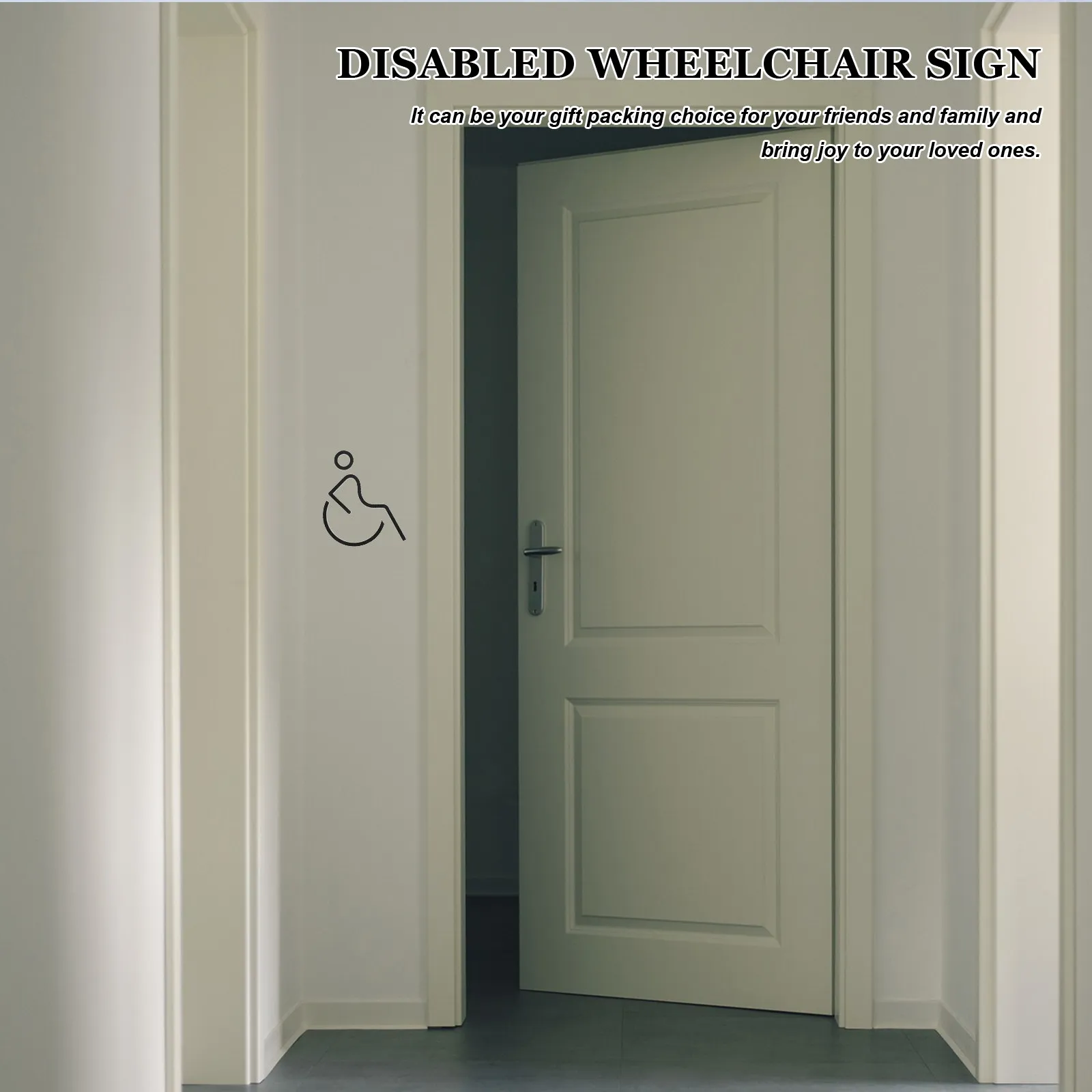 Wheelchair Accessibility Sign Sticker for Bathroom Toilet Elevator Door Heavy Duty Scratch Resistant