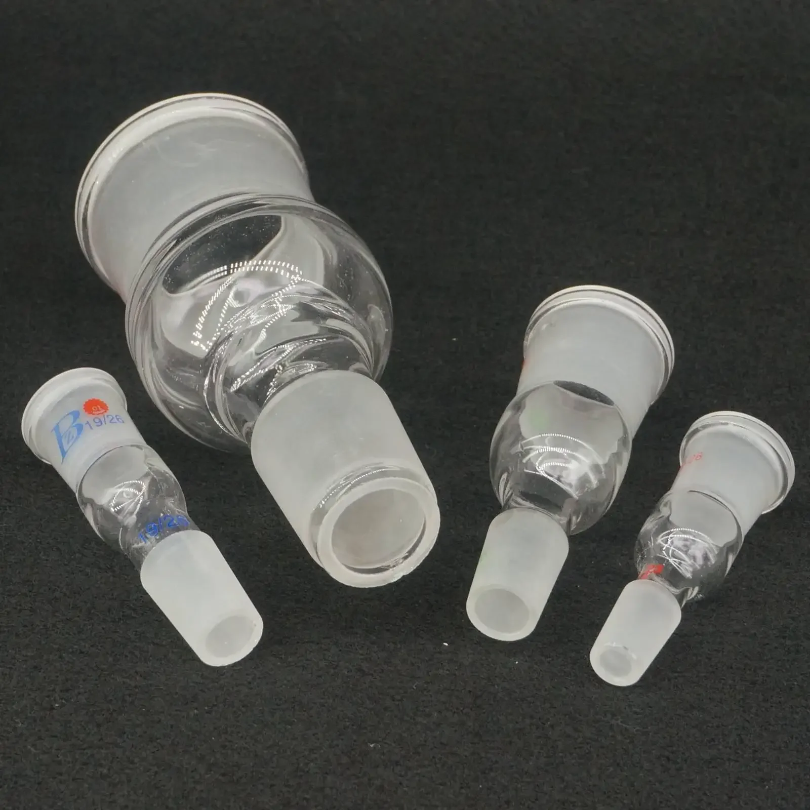 19/26 24/29 29/32 Female Turn to 19/26 14/23 24/29 29/32 Male Joint Glass Reducing Transfer Adapter Glassware Lab