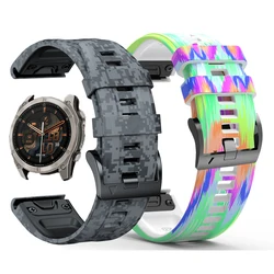 26/22mm Graffiti Watch Strap For Garmin Quickfit Fenix 7X 7 Pro Sapphire Solar band Fenix 8 E 6X 6 Pro 5X 5 Plus Bracelet Wrist