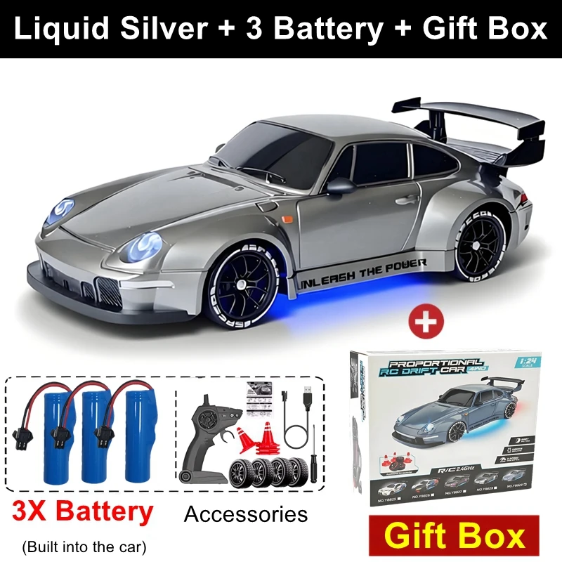 Nieuwe 4WD Afstandsbediening Drift Auto Full Size 1:24 Mini Afstandsbediening Racewagen Model 2.4G Radio Hoge snelheid RC Auto Jongen Speelgoed Cadeau
