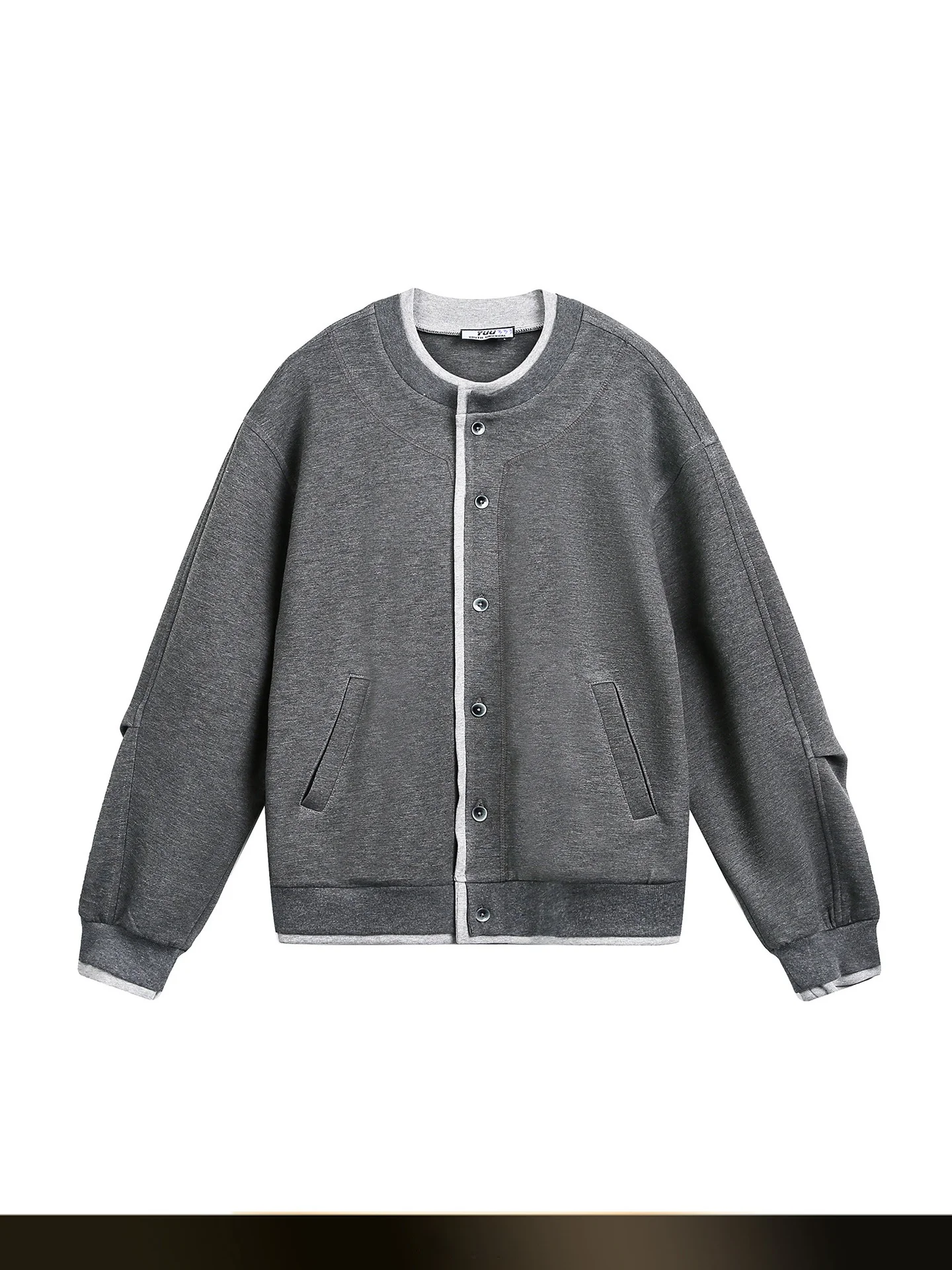 

American Retro Color Blo Long Sve Sweatirt Men's Casual Sle Fake Two-Piece Open Cardigan Outerwear Autumn Season