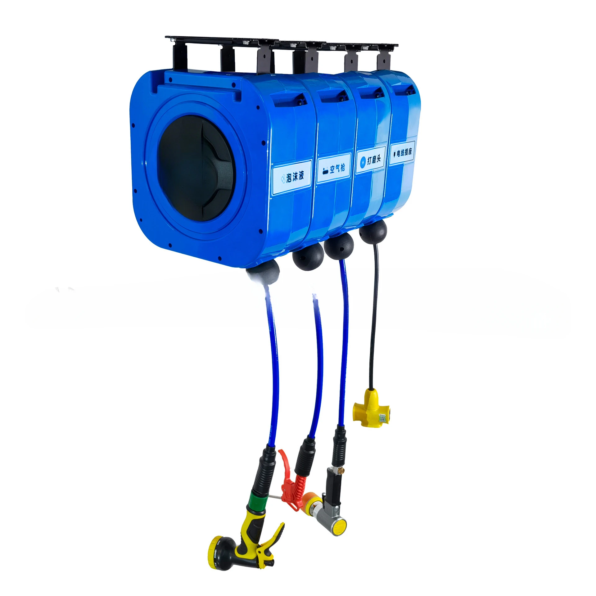 Automatic telescopic tube reel, water, gas and electricity combination drum cleaning, car multi-functional beauty mixing drum