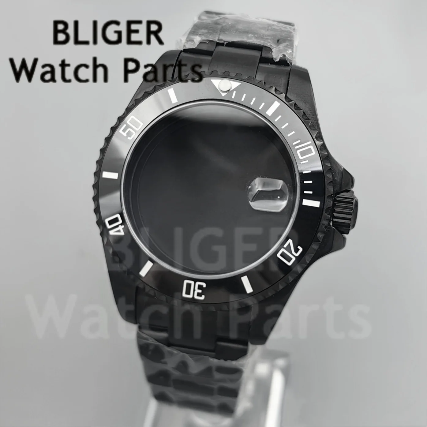 

43mm High-Quality Men's Watch Case SUB Black NH35 Case Sapphire Cyclop 120 Clicks Bezel For NH34 NH35 NH36 NH38 NH39 Movement