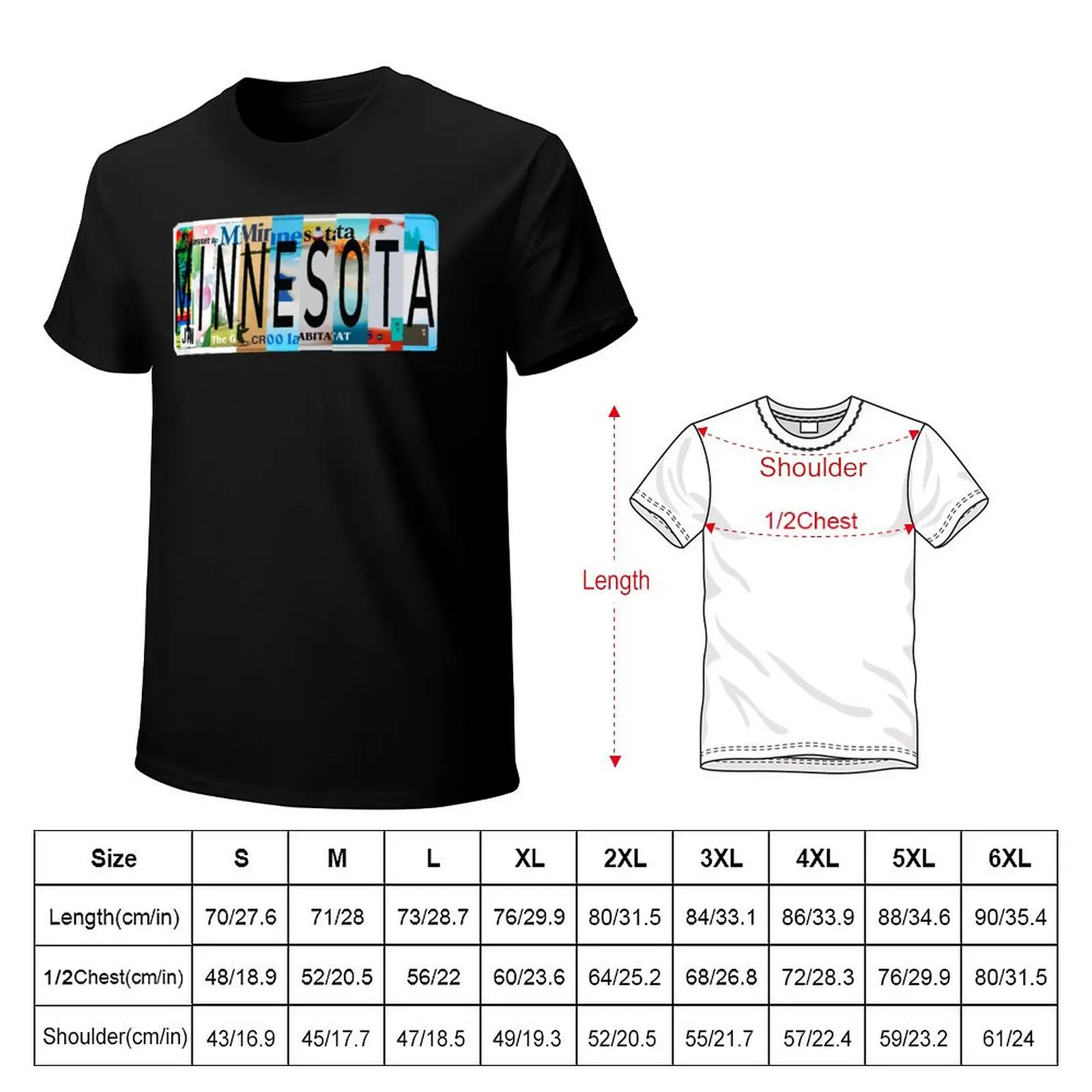Minnesota License Plates T-Shirt Big and Tall Gym T-Shirt