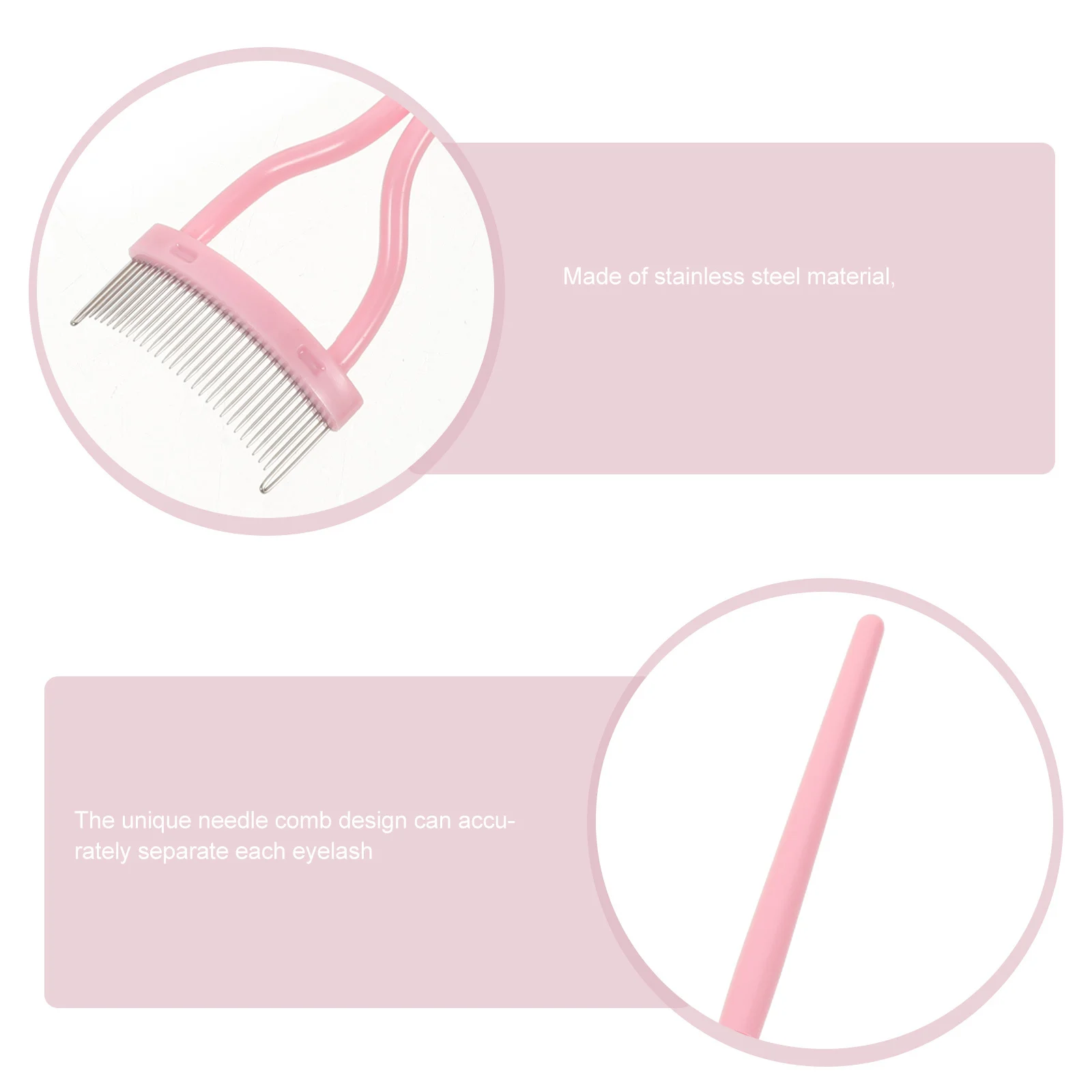 3Pcs Stainless Steel Eyelash Separating Tool Bristleless Mascara Brush for Defined Lashes and Eyebrow Styling Compact Design