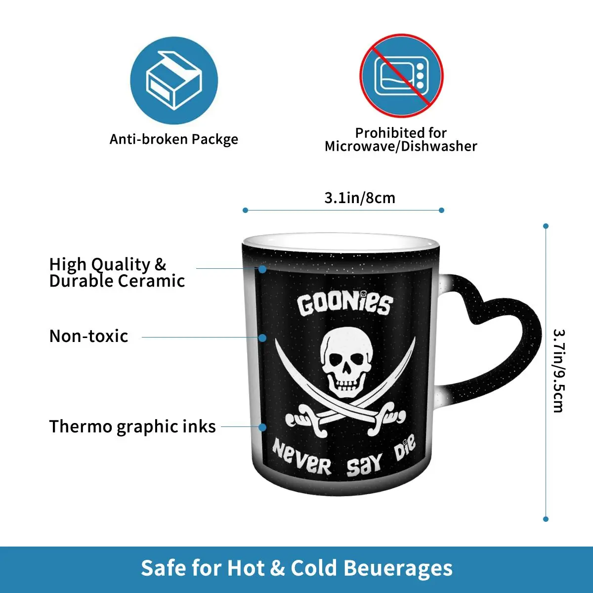 Goonies Never Say Die Mug مضحك أكواب القهوة السيراميك أكواب الشاي كوب الحليب درينكوير هدية للمرأة والرجل #5