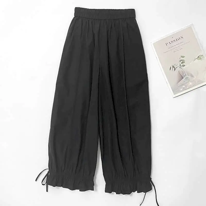 

Lantern Pants for Women Japanese Style Age Reduction Artistic 2026 Summer Thin Workwear Elastic Waisted Loose Harem Trousers