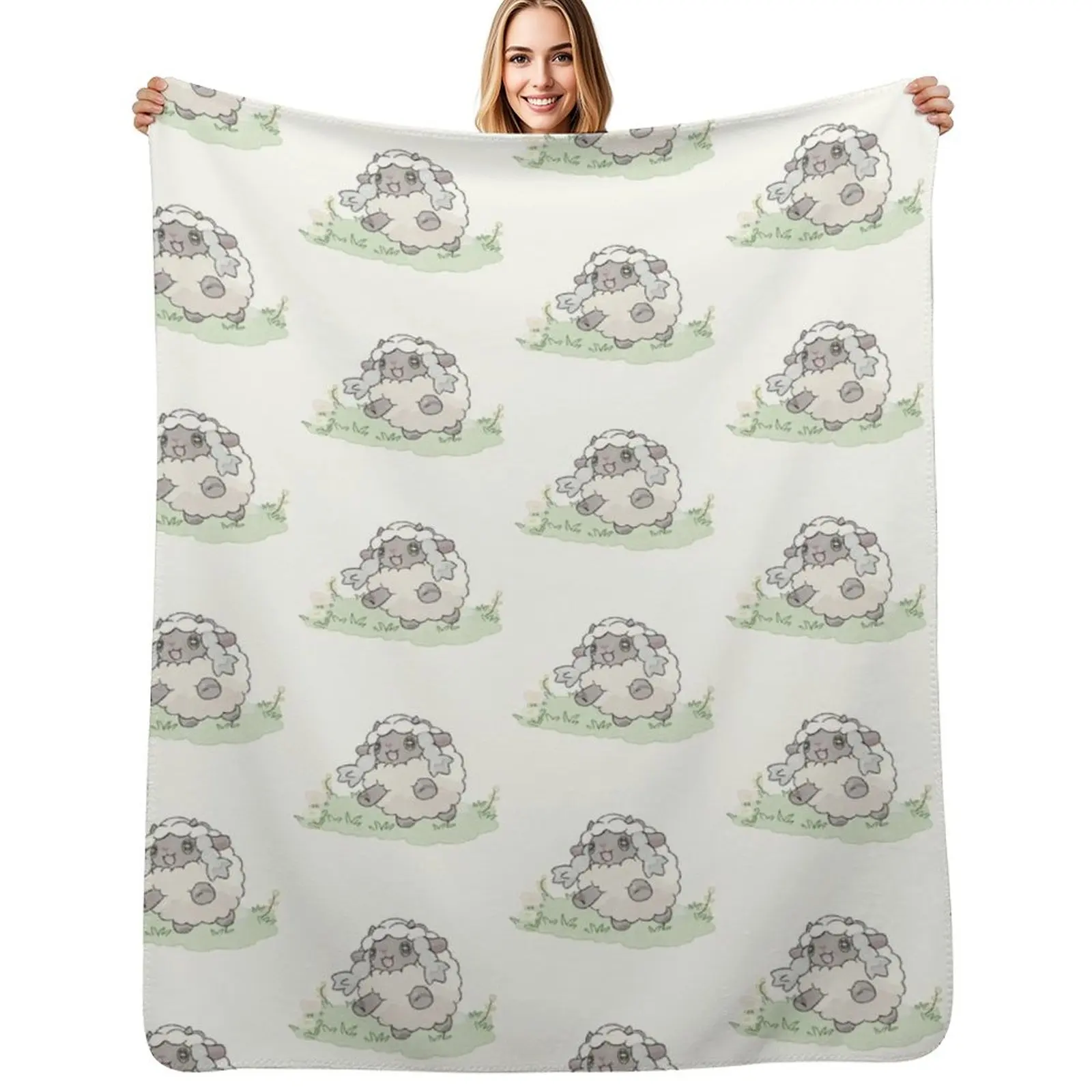 

Cute sheep watercolor Throw Blanket Polar decorative Decorative Sofa For Baby Blankets