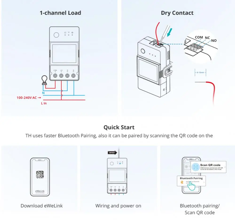 SONOFF TH Elite 16A 20A Wifi Smart Temperature And Humidity Monitoring Switch THS01 Sensor Smart Home Via EWelink Alexa Google