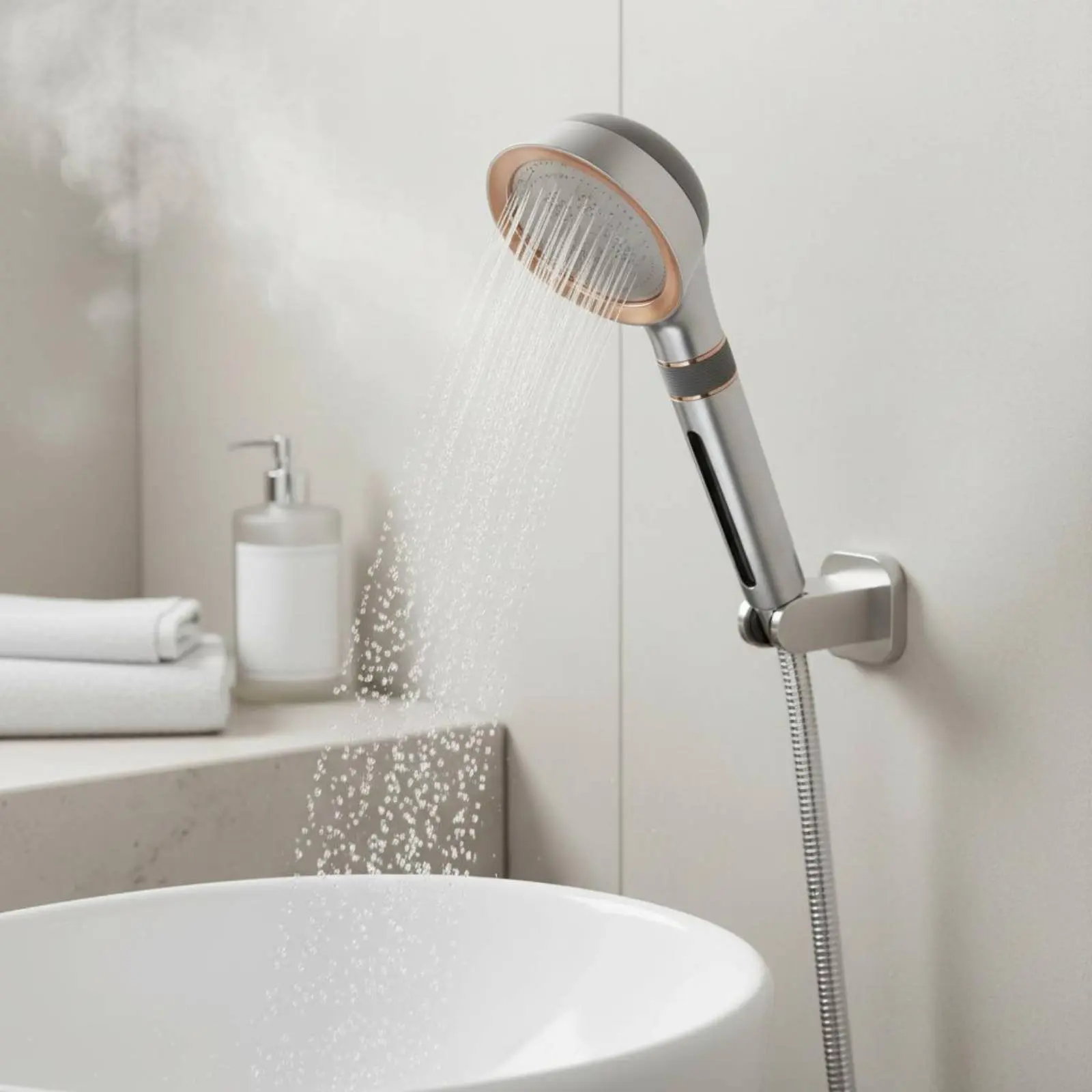 Filtering Shower Head Removes Filtered Shower Head Bathroom Fixture Easy Installation Bath Accessory Power Wash Sprays view 3