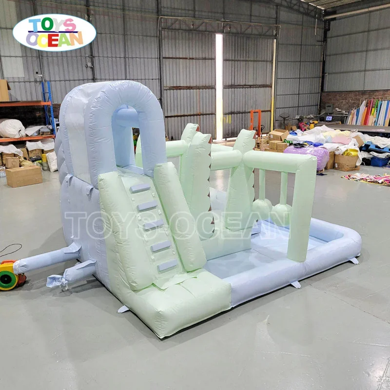 Hot Picks Outdoor Water Park Water Slide Inflatable Green Dinosaur Slide Ball Pit Kids' Bouncy Castle