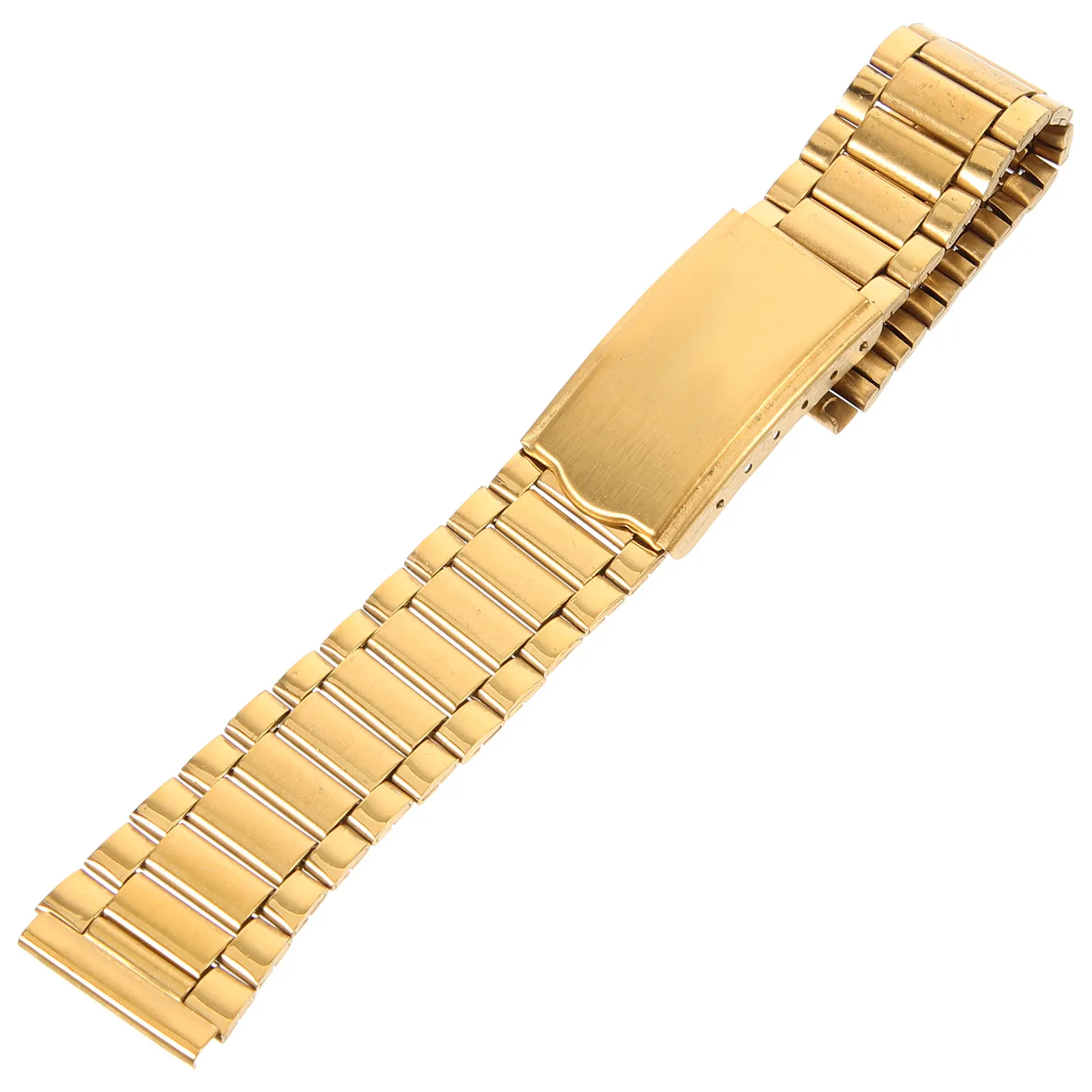 

Stainless Steel Watch Strap 18mm Silver Replacement Band for Men Folding Buckle Wristwatch Chain Durable Mens Bands