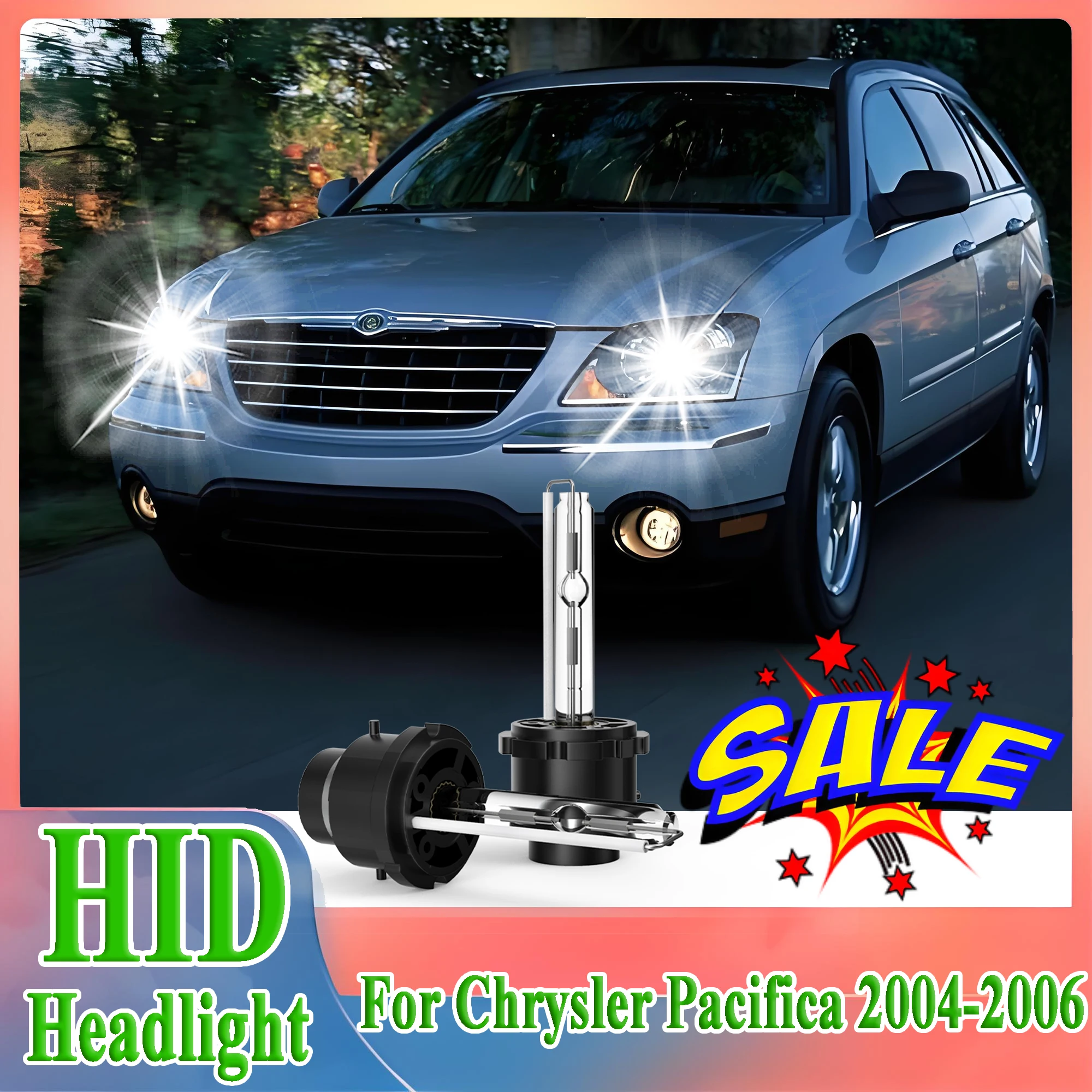 

2PCS D2S 35W 6000K White Xenon HID Headlight Replacement Low Beam Bulb Super Bright For Chrysler Pacifica 2004-2006 Headlamp