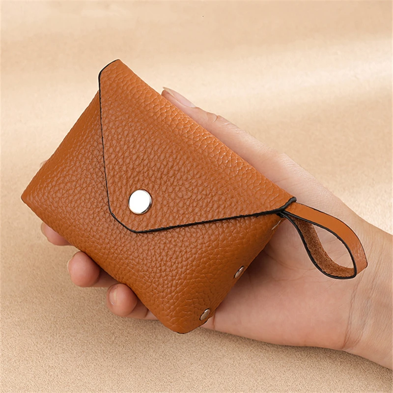 

Female Genuine Leather Wallets Short Hasp Coin Purses Ladies Portable Key Money Bag Small Card Holder for Women Dropshipping