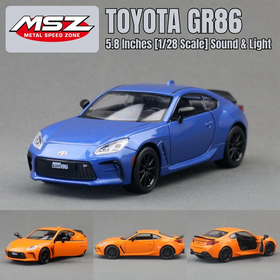 1/28 TOYOTA GR86 Racing Toy Car Model MSZ Diecast Metal Miniature